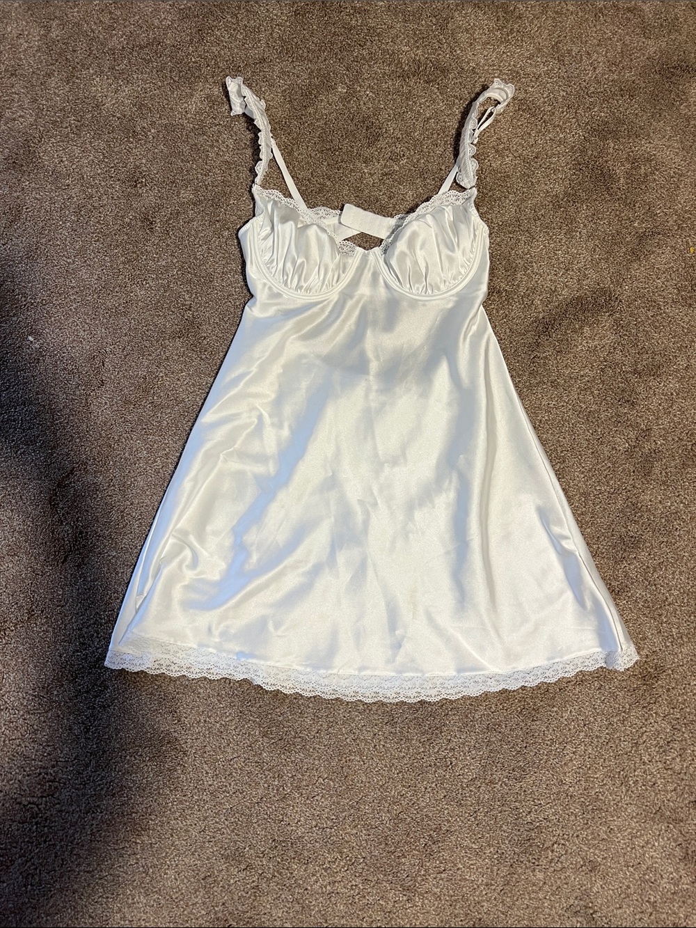 Lace-Trim Satin Slip from Kat the label